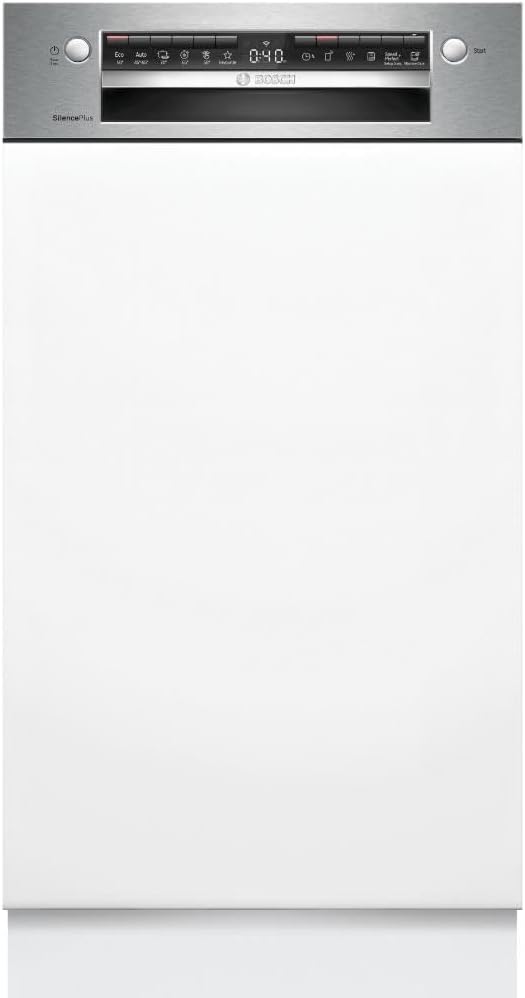 Bosch SPV2IKX10E Serie 2 Smarter Geschirrspüler vollintegriert, 45 cm breit, Besteckkorb, Extra Trocknen auf Knopfdruck, InfoLight roter Lichtpunkt am Boden, AquaStop Schutz gegen Wasserschäden, Weiß