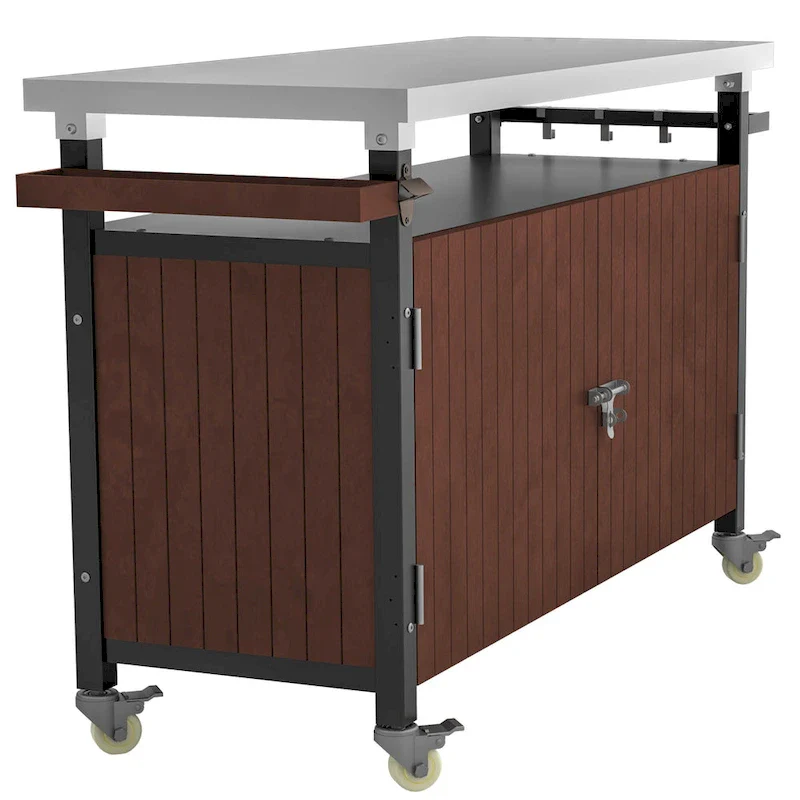 Outdoor Grill Cart With Stainless Steel Tabletop(no include stool)