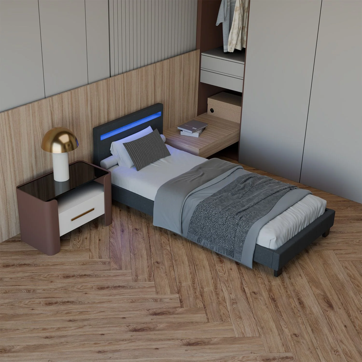 2025 Cama tapizada Verona 120x200 cm en blanco