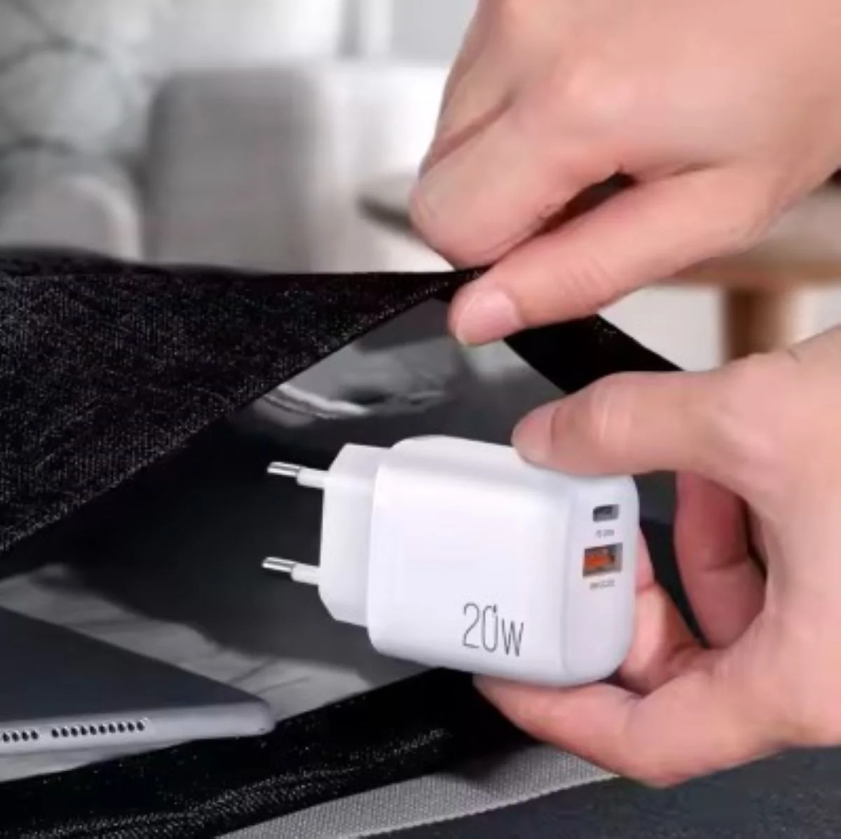 Schnellladegerät USB-C + USB-A Dual Netzteil Universal mit Kabel