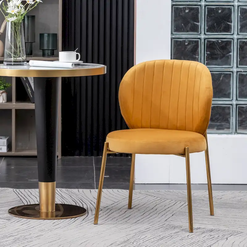 Roundhill Furniture Amoa Modern Velvet Upholstered Dining Chair
