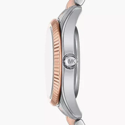 Michael Kors Lexington Three-Hand White Dial Two Tone Steel Strap Watch for Women - MK4817