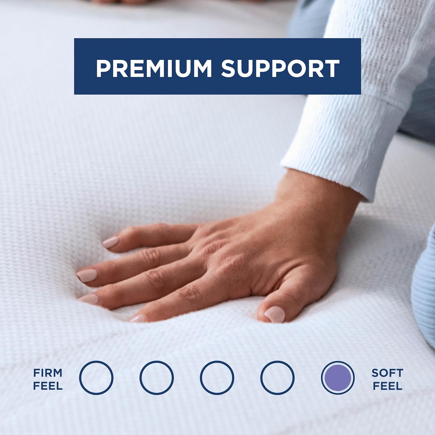 11182130DTC TEMPUR Supreme 3-Inch Medium Firm Mattress Topper, Twin, White