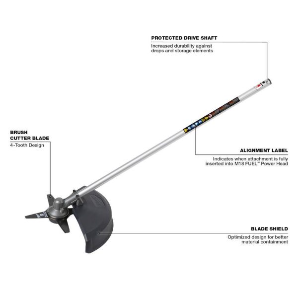 49-16-2738-49-16-2741 M18  QUIK-LOK Brush Cutter Attachment and M18  QUIK-LOK Bristle Brush Attachment (2-Tool)