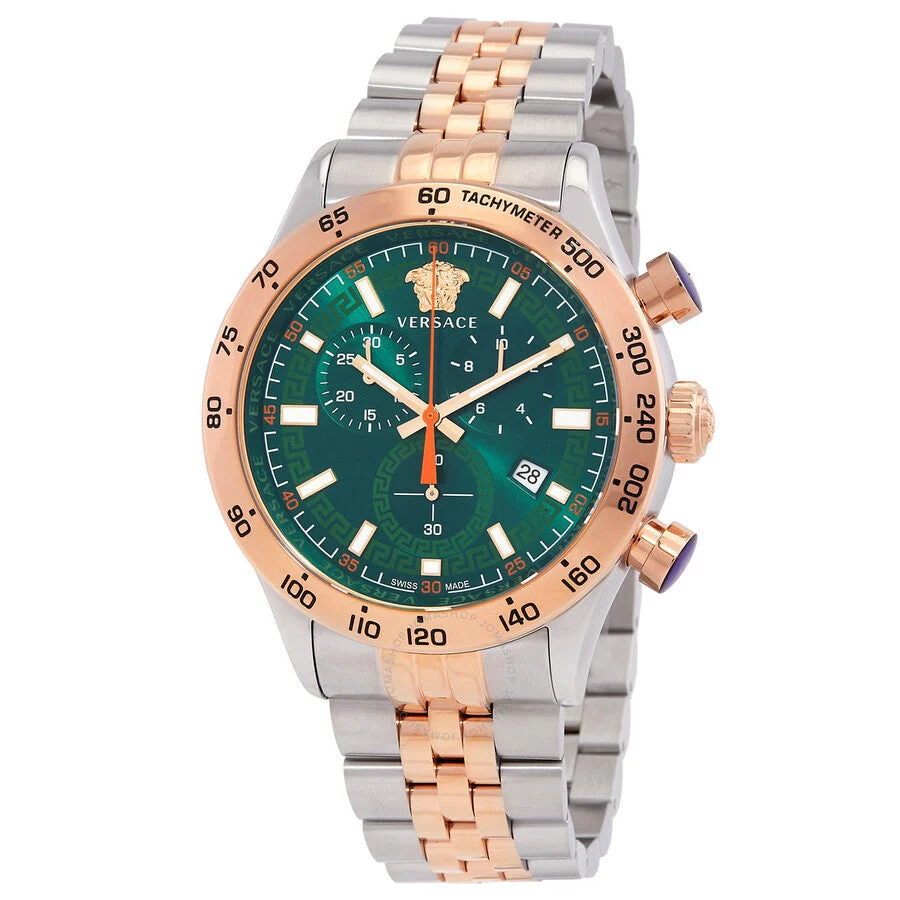Versace Hellenyium Chronograph Quartz Green Dial Men's Watch VE2U00924