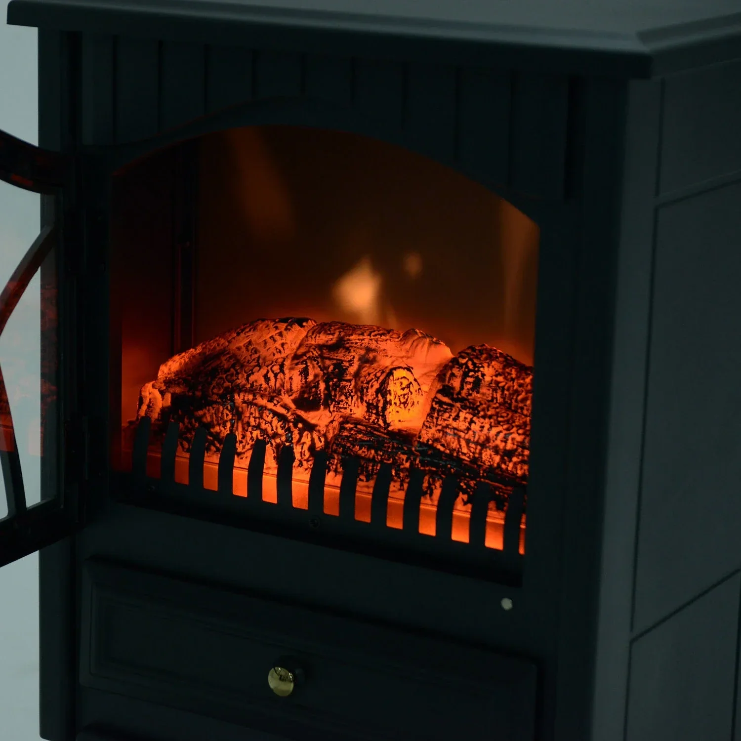 HOMCOM Elektrische haard rustiek design vlameffect