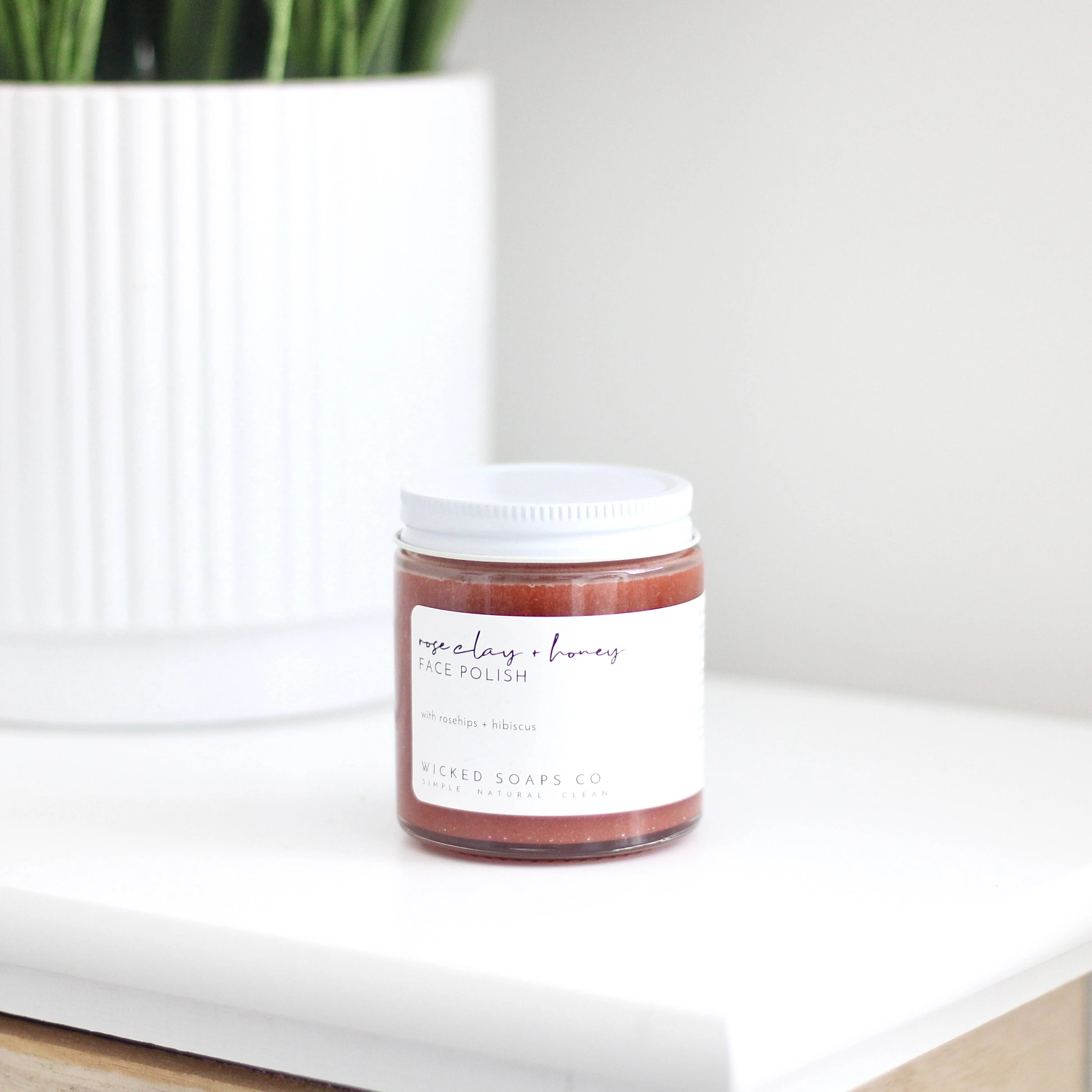 Rose Clay + Honey Face Polish Wicked Soap Co.