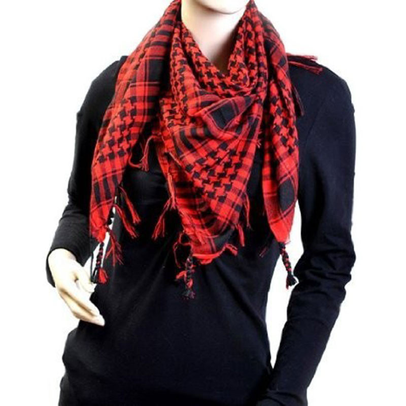 Black And Red Arab Shemagh Houndstooth Scarf 12 PK WS2080D