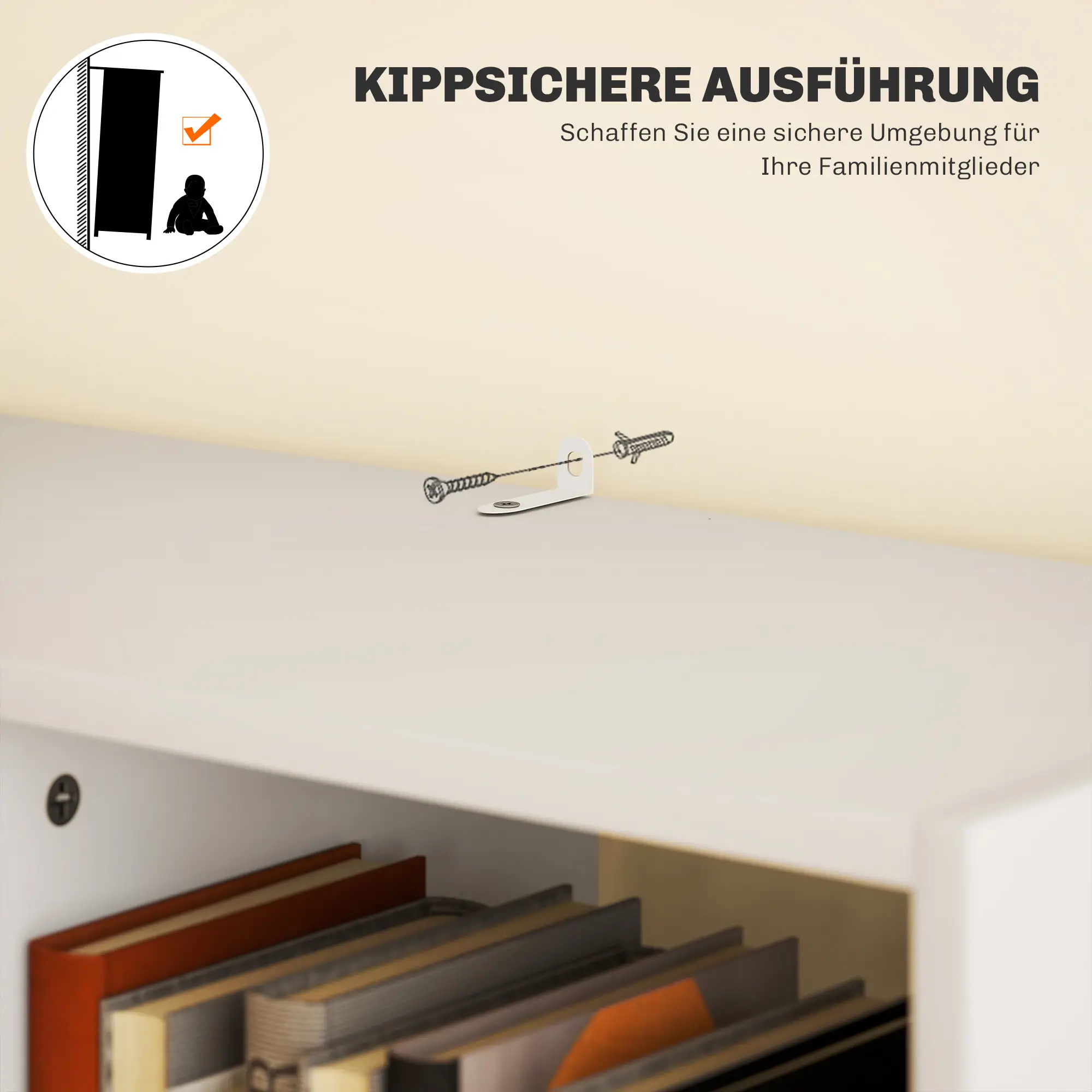 HOMCOM Bücherregal mit Schublade viel Stauraum Weiß