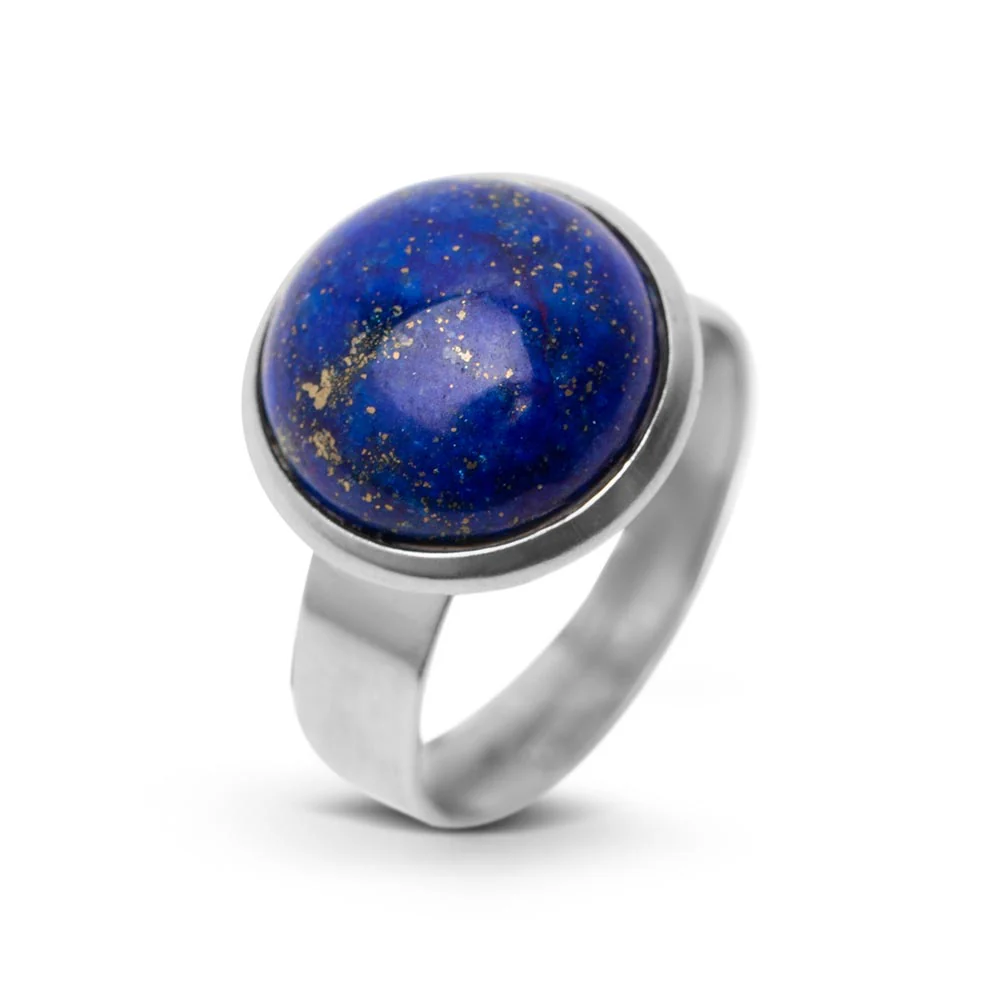 Lapis Lazuli Ring - Cabochon Edelsteen - RVS - Vriendschap