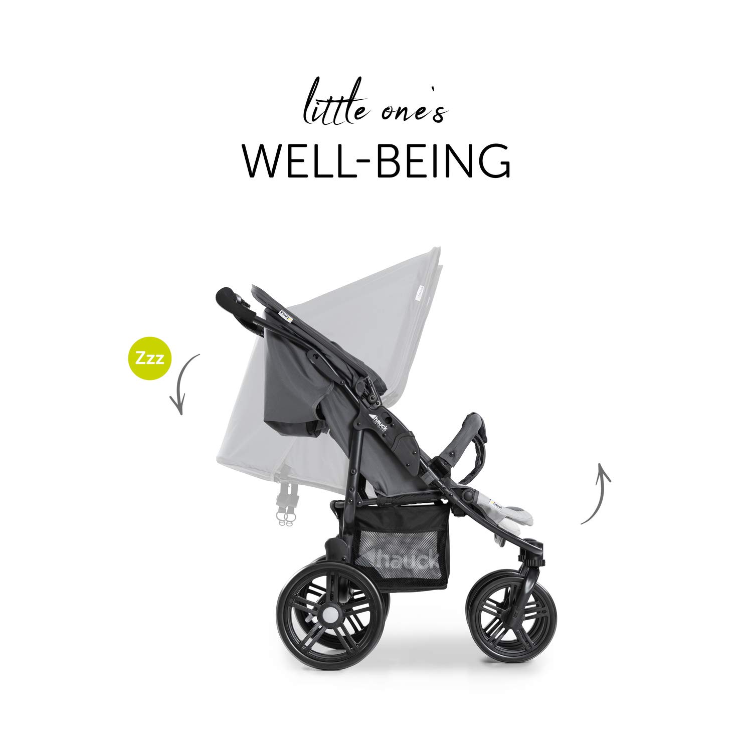 hauck Geschwisterwagen Roadster Duo SLX, Zwillingsbuggy ab Geburt bis 15 kg (ca. 3 Jahren) mit Liegefunktion, XL Korb, Einfach und Klein Zusammenklappbar, Große Räder (Grey/Silver)