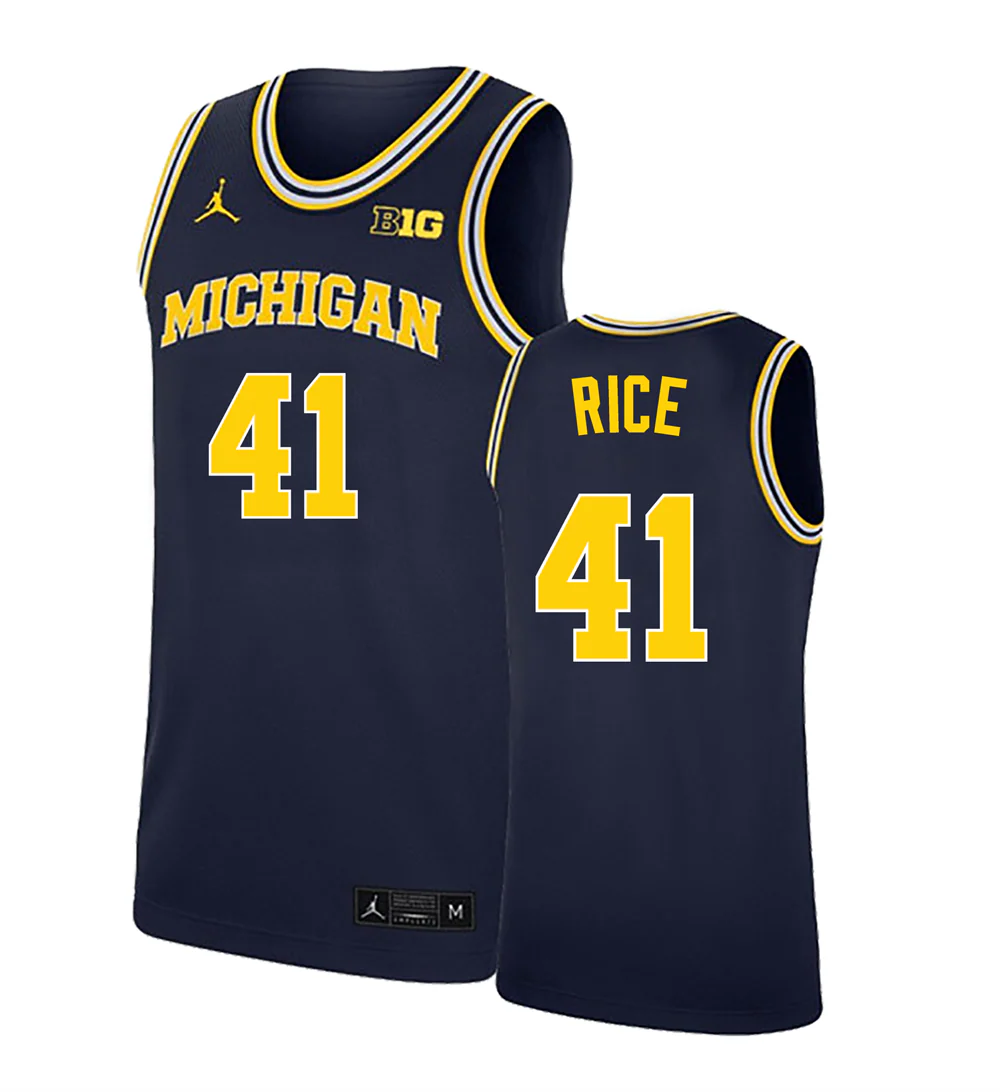 Men's #41 Glen Rice Michigan Wolverines College Basketball Jersey