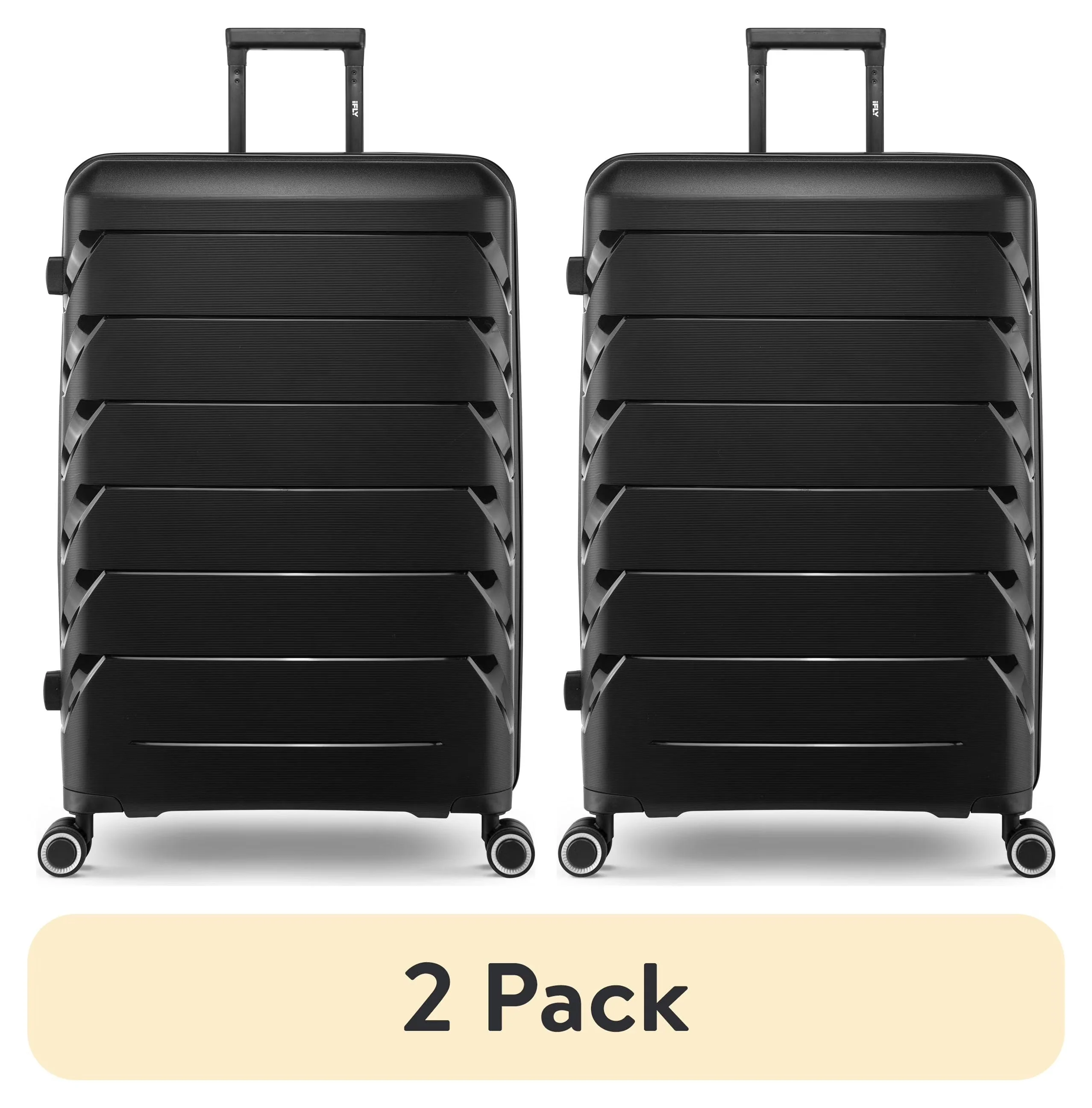 (2 pack) PUR by iFLY Hardside 28" Checked Luggage, Black