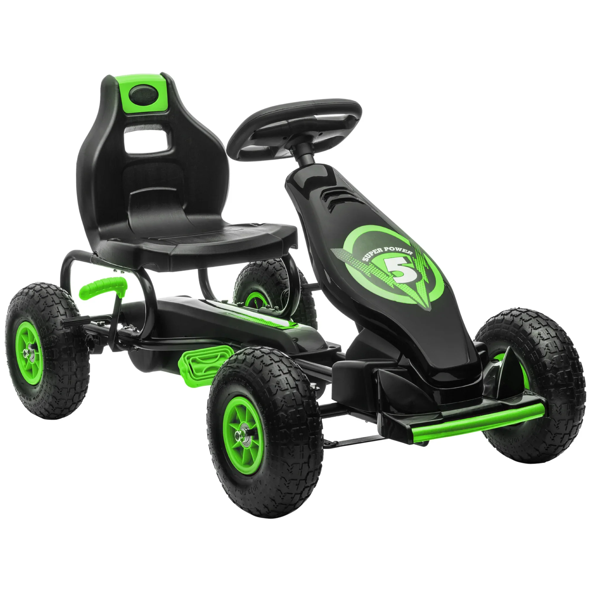 HOMCOM skelter kinderauto 3-voudig verstelbare zitting rubberbanden