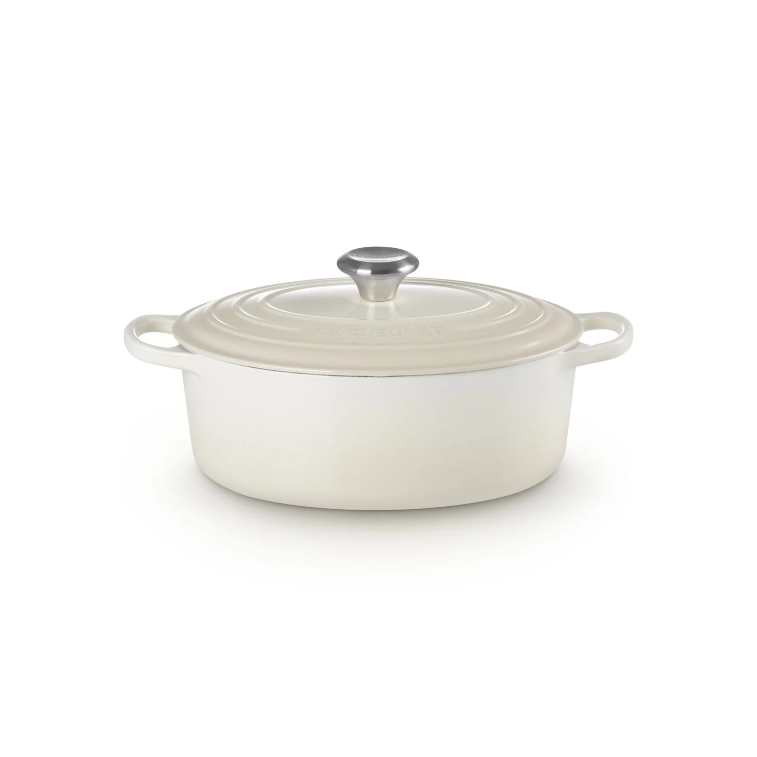 Le Creuset Pfanne Signature Bräter Oval  27 cm Meringue