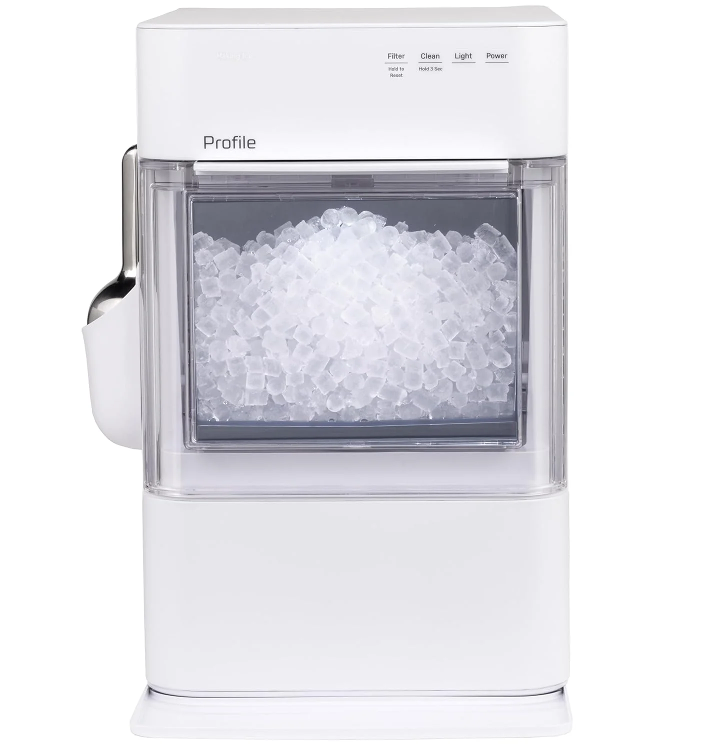 GE Profile Opal 2.0 Ultra Nugget Ice Maker with Scale Inhibiting Filter, Scoop Included, 38 lbs in 24 Hours, Pellet Ice Machine with WiFi & Smart Connected, Stainless Steel