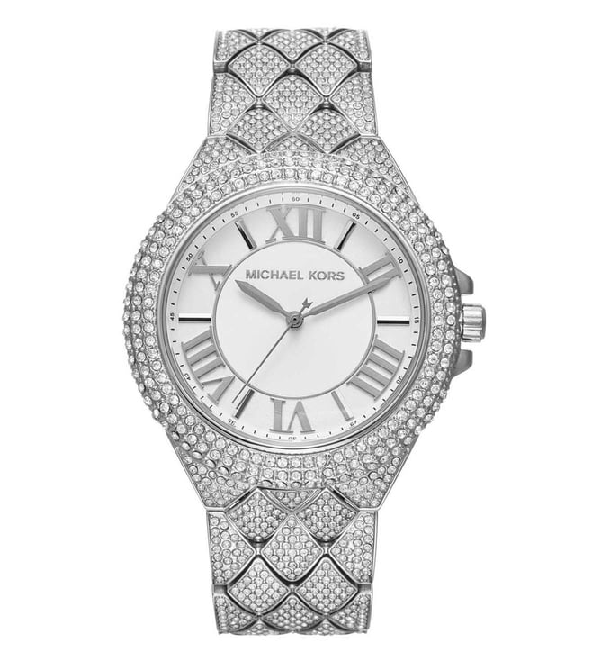 Michael Kors Camille Pavé White Dial Silver Women's Watch - MK4803