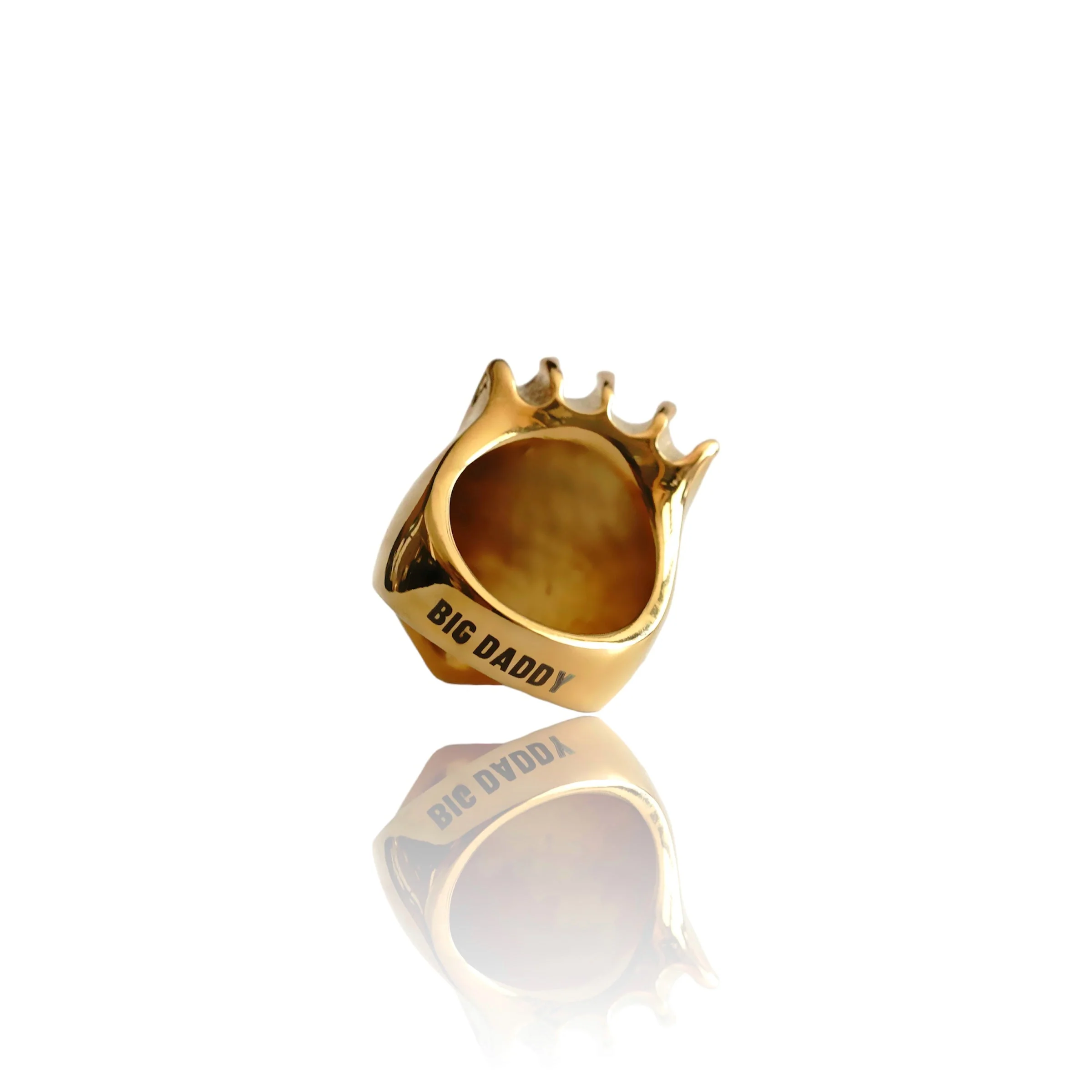 Big Daddy Lionhead Pave Crown Gold Iced Out Ring
