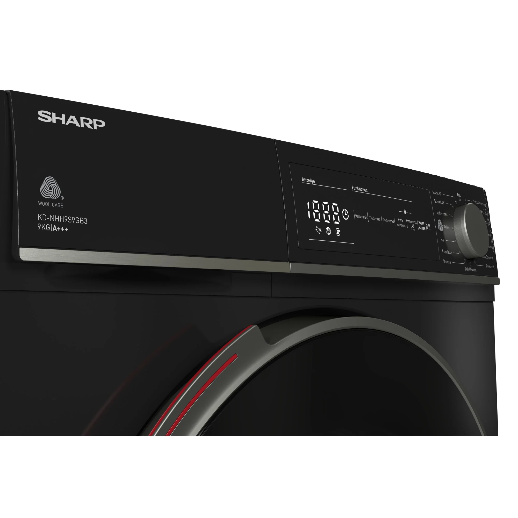 Sharp Wäschetrockner 9kg, KD-NHH9S9GB3-CH, C, schwarz