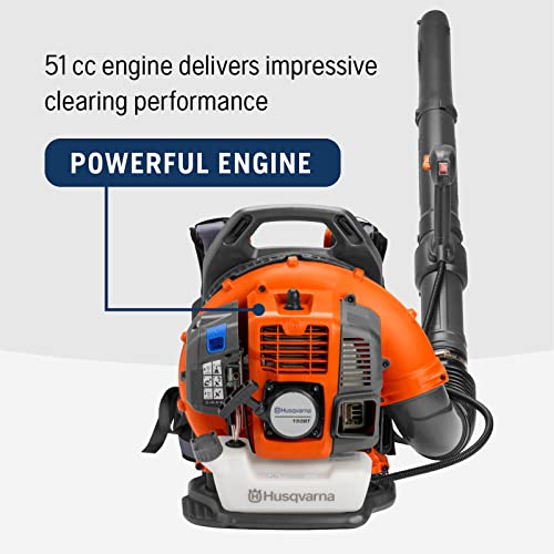 Husqvarna 150BT Gas Backpack Leaf Blower, 51cc 2.16HP, 765CFM 270MPH, Ergonomic Design