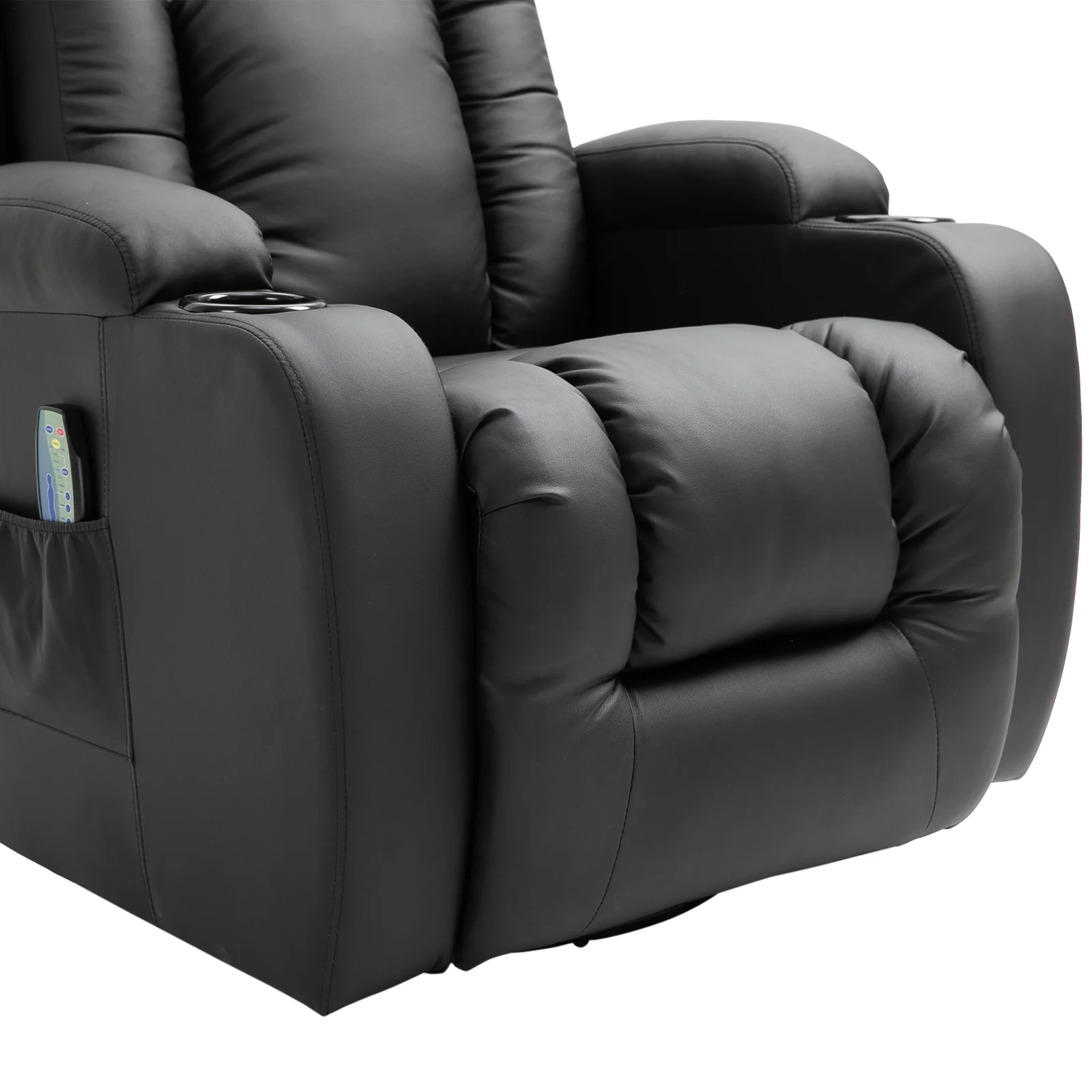 HOMCOM Massagestoel, relaxstoel, schommelfunctie, 8 vibratiepunten, inclusief afstandsbediening, zwart