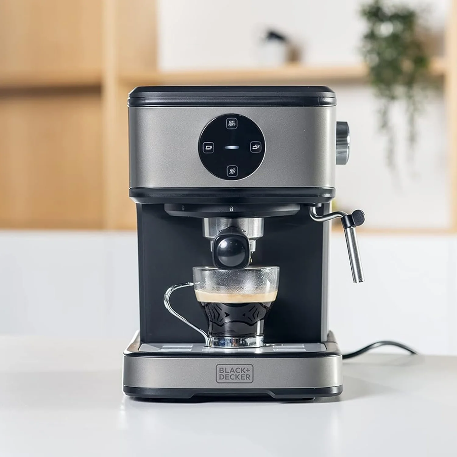Macchina Per Caffe Espresso Macinato Con Pannello Touch 1,5l 850w