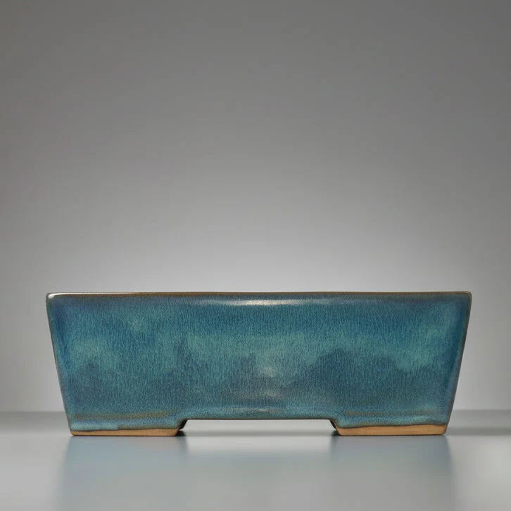 32cm Glazed Bonsai Pot | Rectangle | 32cm x 23cm x 9cm | Blue