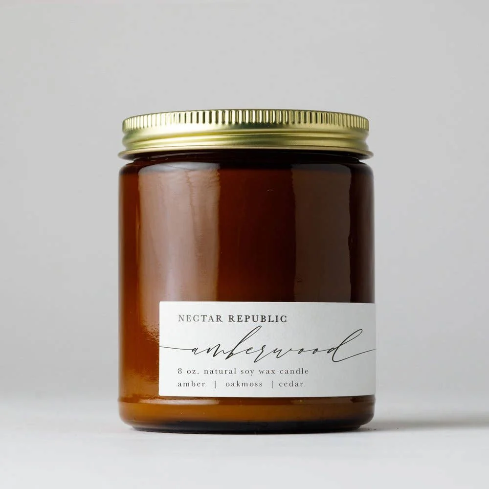 Amberwood Tin Soy Candle NECTAR REPUBLIC