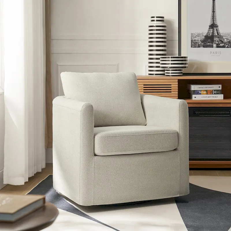 Erkenbald Contemporary 360-Degree Swivel Chair with Removable Slipcover by HULALA HOME