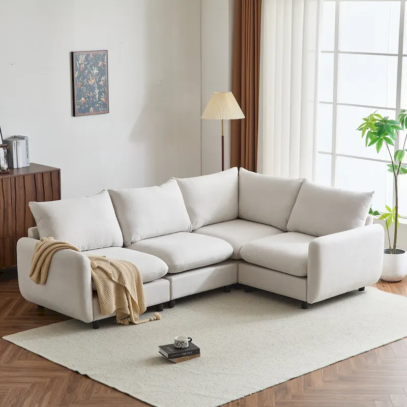 Christopher Knight Home - Evelyn Contemporary Modular L-Shaped Upholstered Sectional Sofa