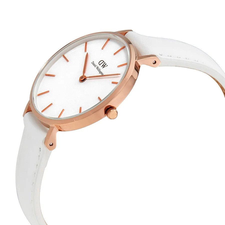 Daniel Wellington Petite Bondi 32mm White Dial Genuine Leather Women's Gold Watch - DW00100189