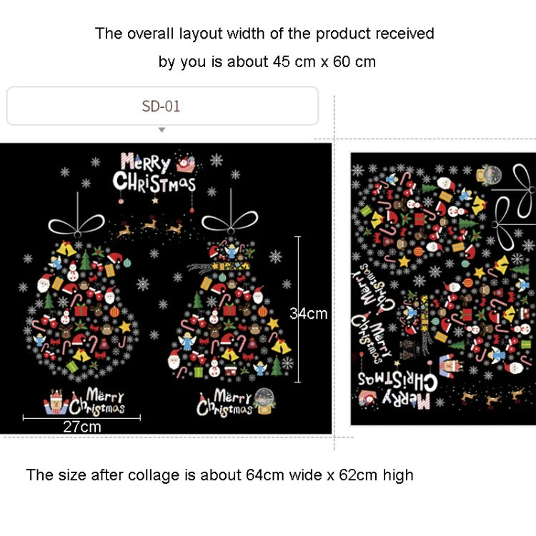 Christmas Window Decoration Poster Santa Claus Elk Snowflake Glass Wall Stickers, SD-01 45x60cm, SD-02 45x60cm, SD-03 30x90cm, SD-05 30x90cm, SD-12 30x90cm, SD-2203 30x45cm, SD-2204 30x45cm, SD-2205 30x45cm, SD-2206 45x60cm, SD-2207 45x60cm...
