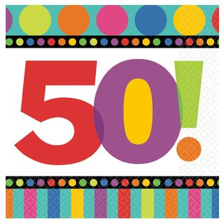 Birthday Napkins 50th Birthday 16 PC Standard 3812