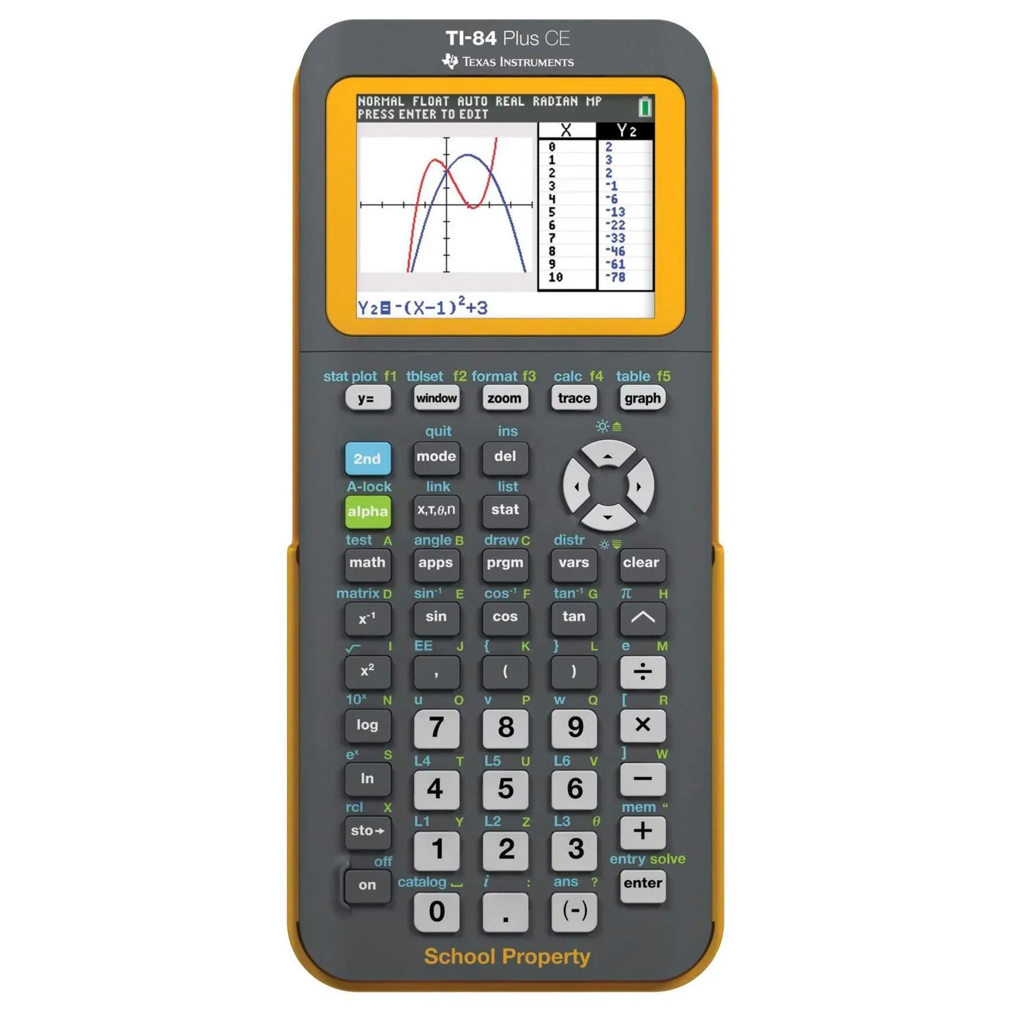 2025 Texas Instruments TI 84 Plus CE Color - EZ SPOT Yellow - Calculadora gráfica