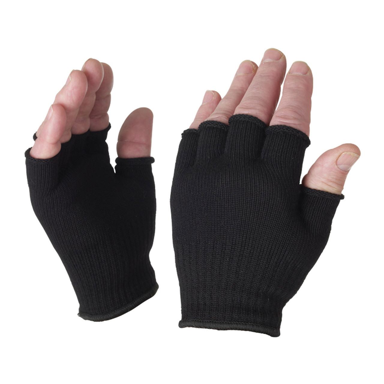 Fingerless Gloves Wholesale | Black Knit Bulk 5075D