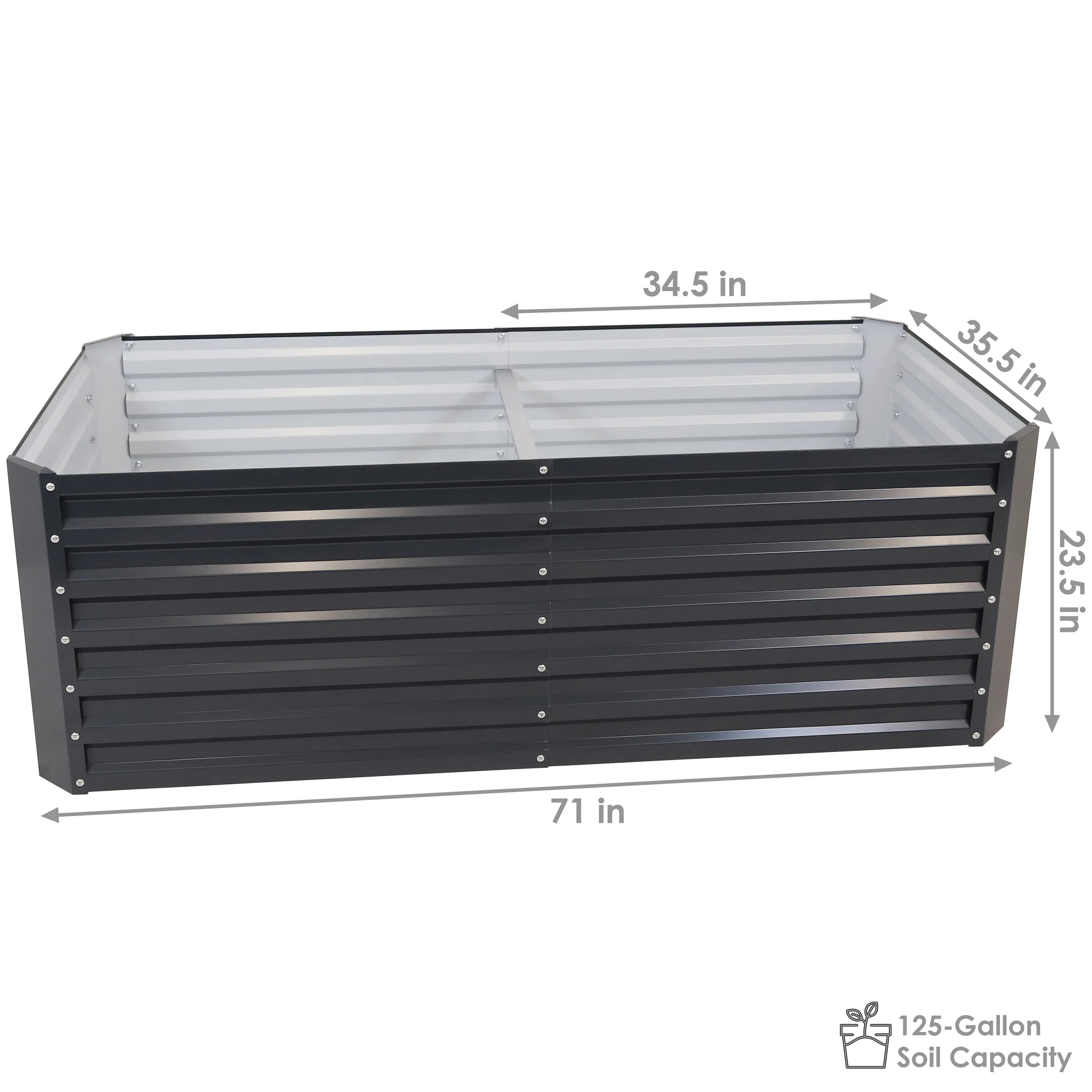 2025 Cama Elevada Rectangular para Jardín Sunnydaze de Acero Galvalume - 180 cm