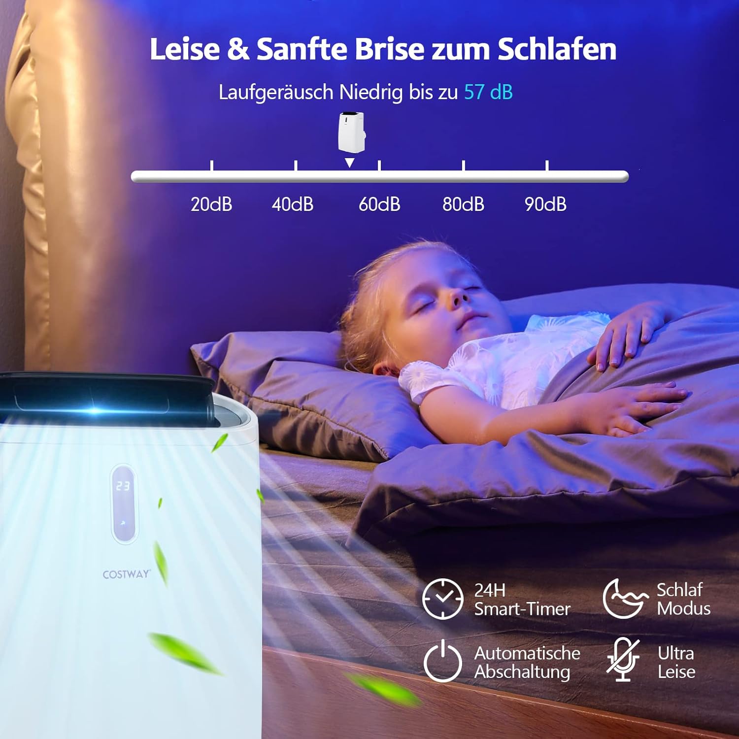 GOPLUS 16000 BTU Klimaanlage mit Abluftschlauch, 5 in 1 mobiles Klimagerät: Kühlen, Heizen, Entfeuchten, Belüften, Schlafmodus | für Raumgröße bis 30㎡ | 24H-Timer | App/Fernbedienung (16000 BTU)