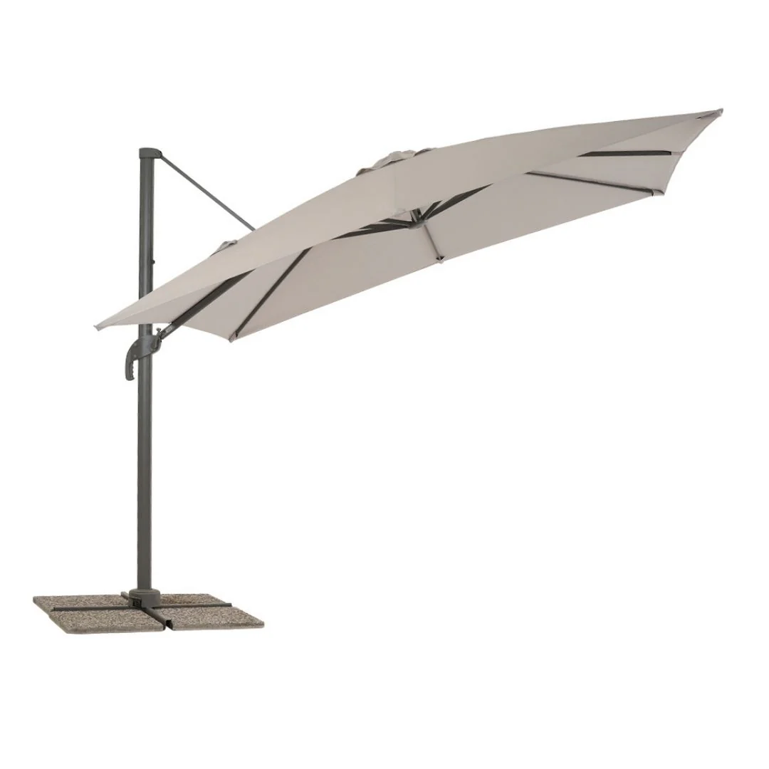 Minerva 3x3m - Ombrellone quadrato da giardino colore grigio