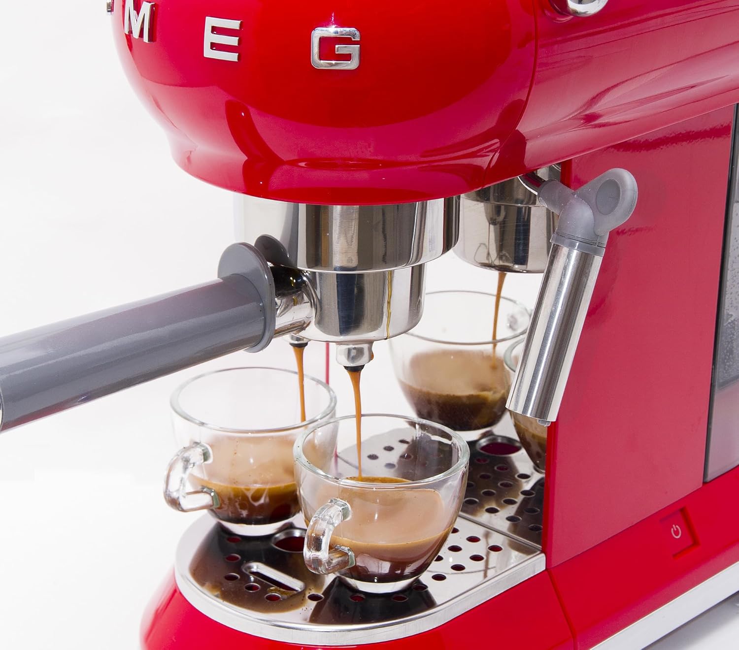 Smeg, ECF01PGEU Manual Espresso-Kaffeemaschine, Cappuccino -System, Thermoblock, groe Tassengehuse und Doppelkaffeefunktion, 1 l Wassertank, kompakte Abmessungen, 1350W, Pastellgrün