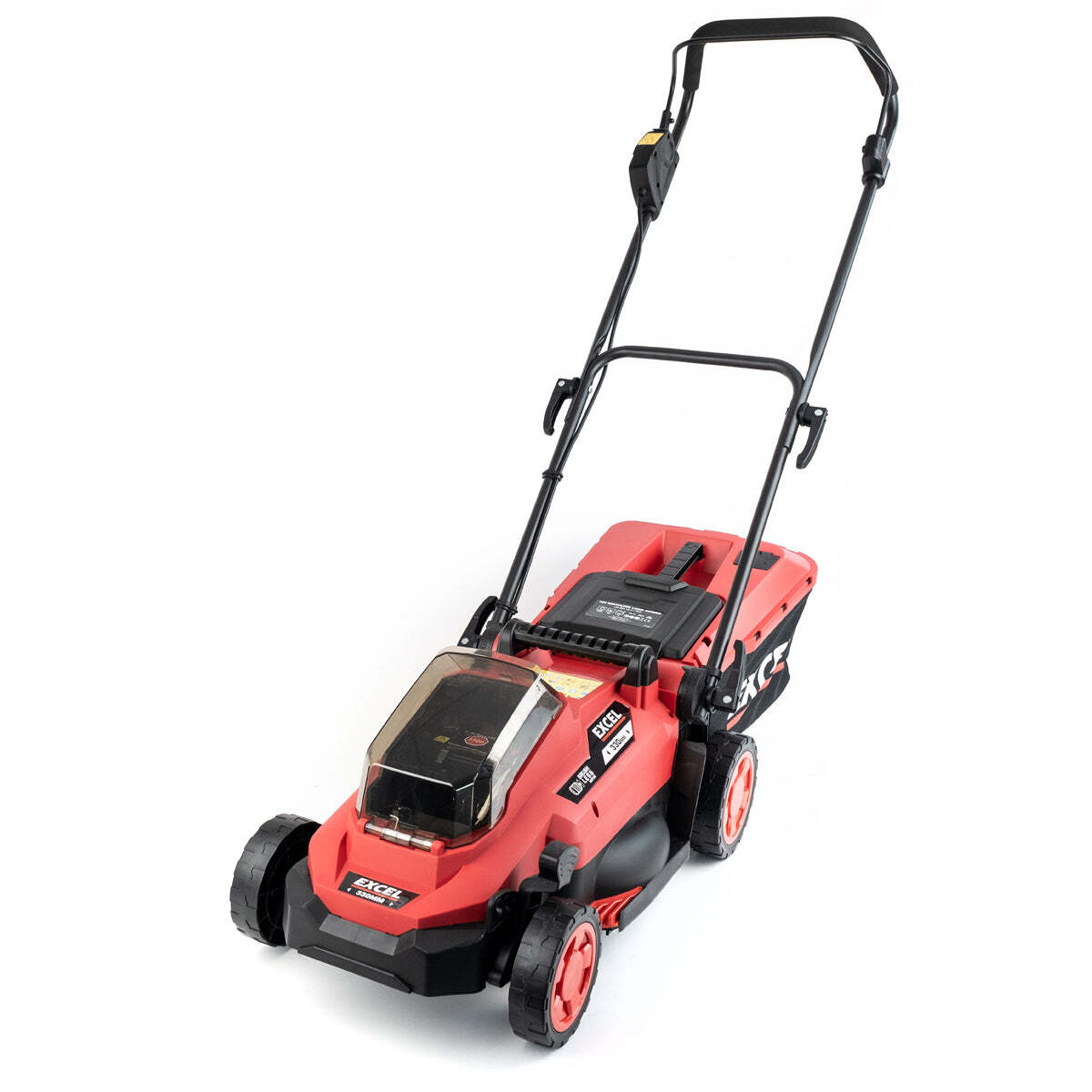Excel 18V Garden Power Tool Set: Grass Trimmer, Hedge Trimmer & Lawn Mower with 3x 5.0Ah Batteries & Charger