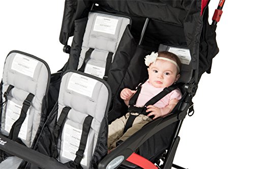 Compass Quad 4 Seat Stroller | 4-Seat Stroller for Daycare | Oversized UV Blocking Canopy | 5-Point Harness | Easy Loading | Storage Bucket | Teal