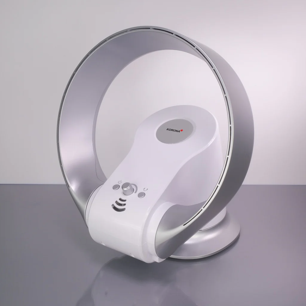 2025 Ventilador de pared y de mesa sin aspas Korona 81008, 26 W, plata y blanco