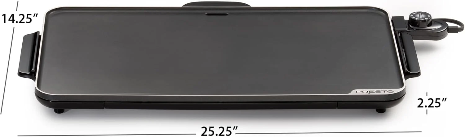 Presto 07072 Slimline Griddle, Black, 22