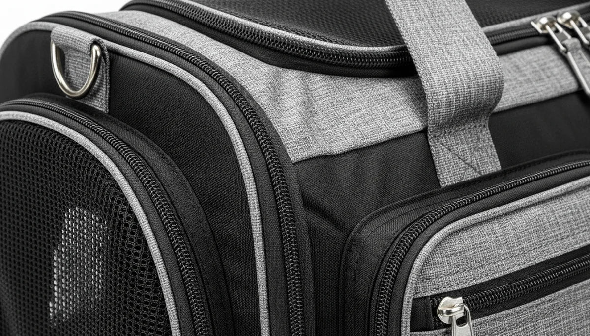 Soft-Sided Expandable Pet Carrier, Airline Approved Travel Bag, Medium Grey