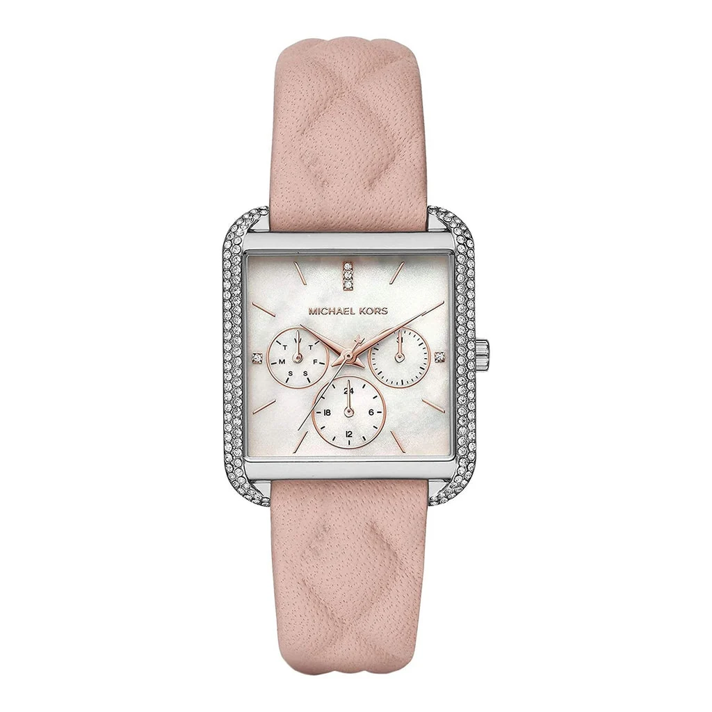 Michael Kors Drew MOP Dial Pink Leather Women's Watch - MK2768