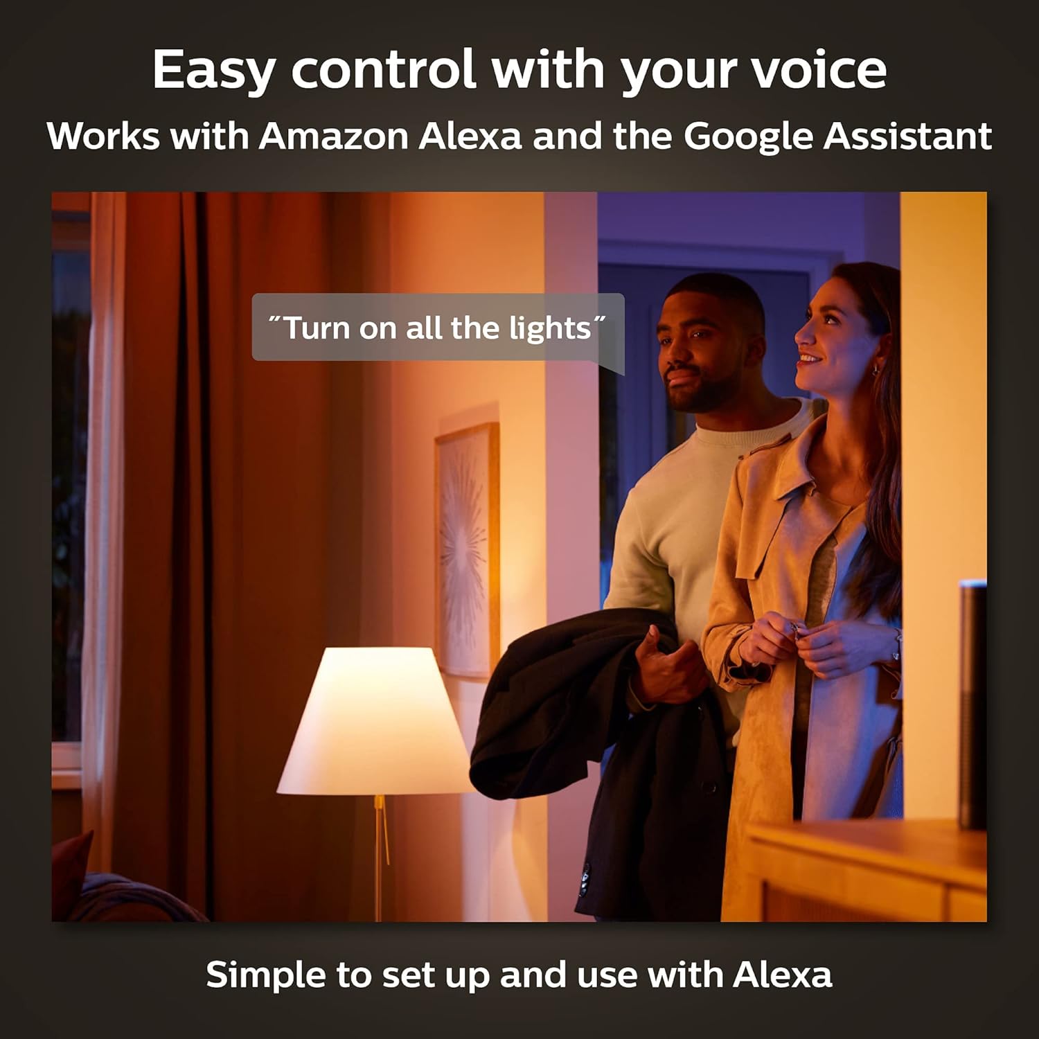 Philips Hue White Ambiance G40 LED Bulb 4-Pack, 550LM, E26, Smart Home Compatible with Alexa & Google Assistant