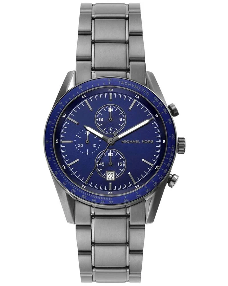 Michael Kors Warren Chronograph Navy Blue Dial Gunmetal Men's Watch - MK9111