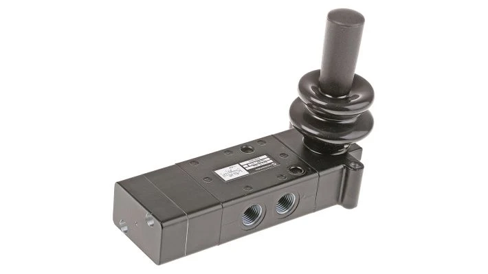 Norgren X3363802, Super X 5/3 manual valve, Black, Lever/Spring/Lever, APB, G1/4
