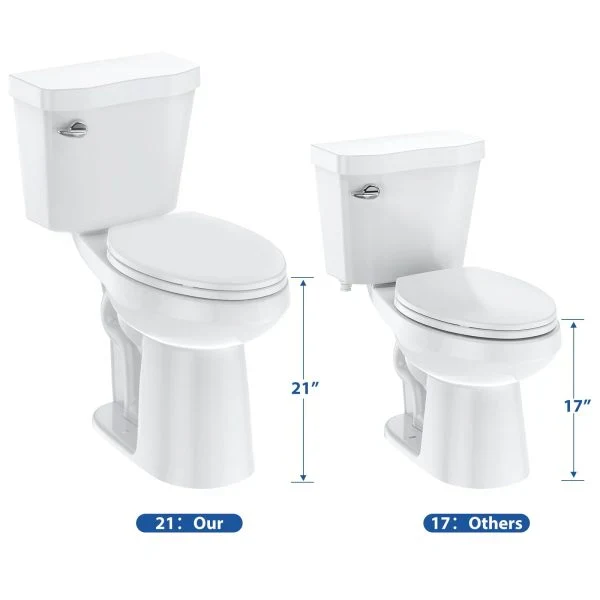 Elongated Two-Piece Toilet with Soft-Close Seat and 1.28 GPF Siphonic Flush