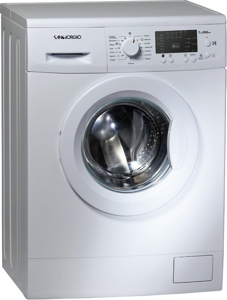 SANGIORGIO Carica frontale, Lavatrice Slim F510L 5 Kg Classe A++ Centrifuga 1000 giri, C